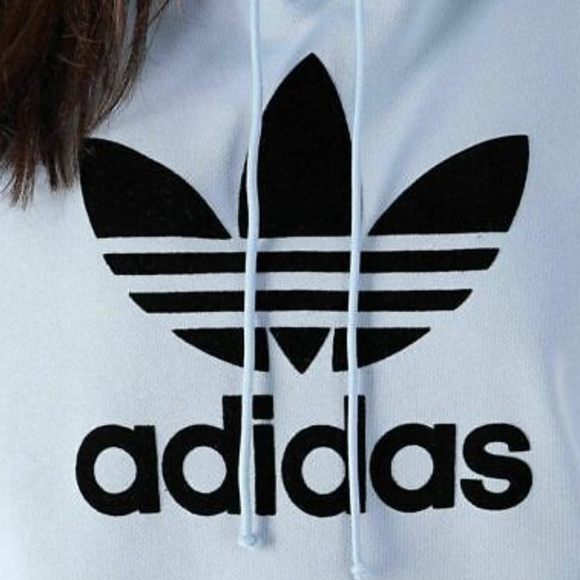 Adidas Cropped Hoodie Ribbed Sleeves - Picture 2 of 9